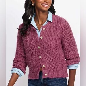 NWT Michael Stars Lumi Crew Cardigan in Baby Plum - Medium
